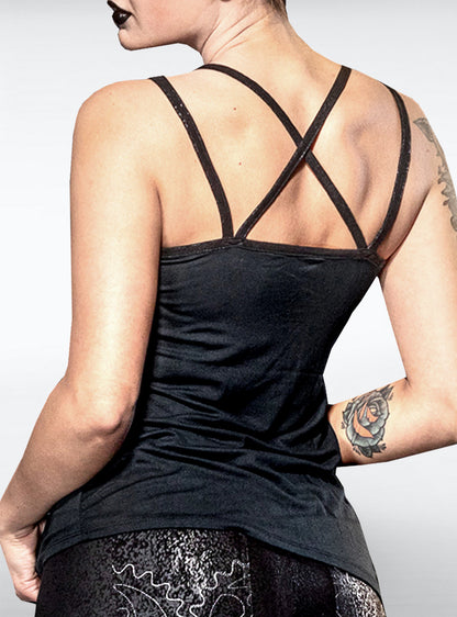 rib-cage-top-black-women-spaguetti-back | HybridPunkBerlin