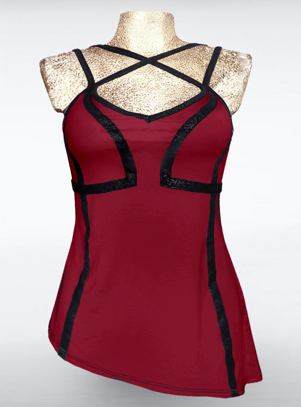rib-cage-top-red-women-corsage-stripes | HybridPunkBerlin
