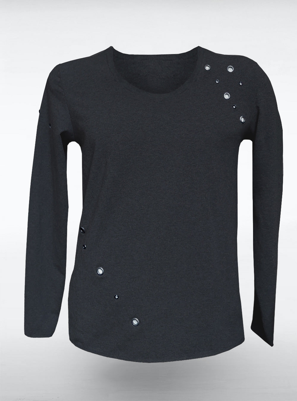 rivets-longsleeve-grey-dark-for-men-ghost | HybridPunkBerlin