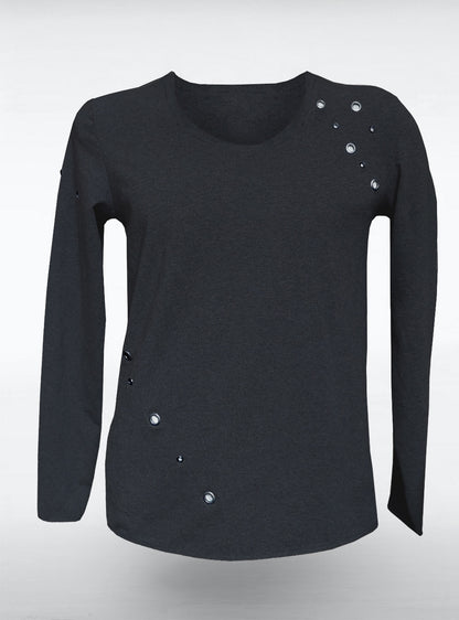 rivets-longsleeve-grey-dark-for-men-ghost | HybridPunkBerlin