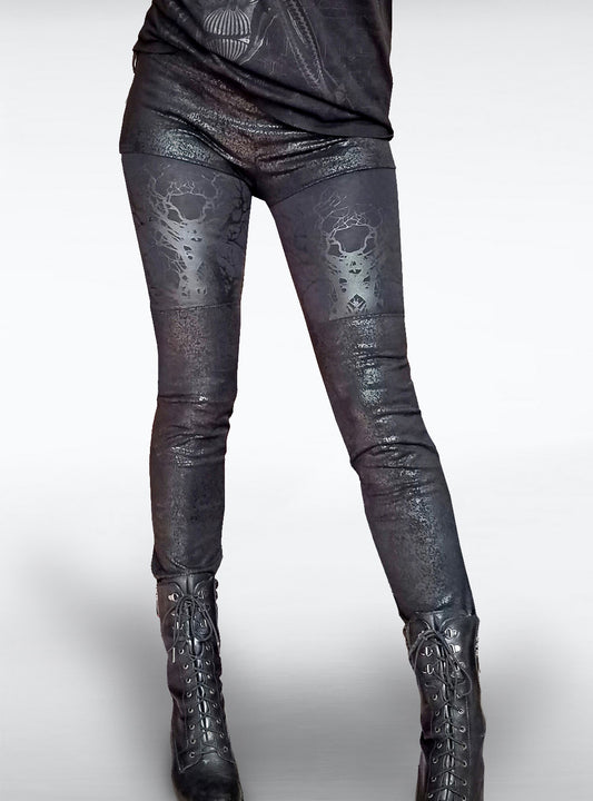 roots-leggings-women-black-vegan-leather-gothic | HybridPunkBerlin