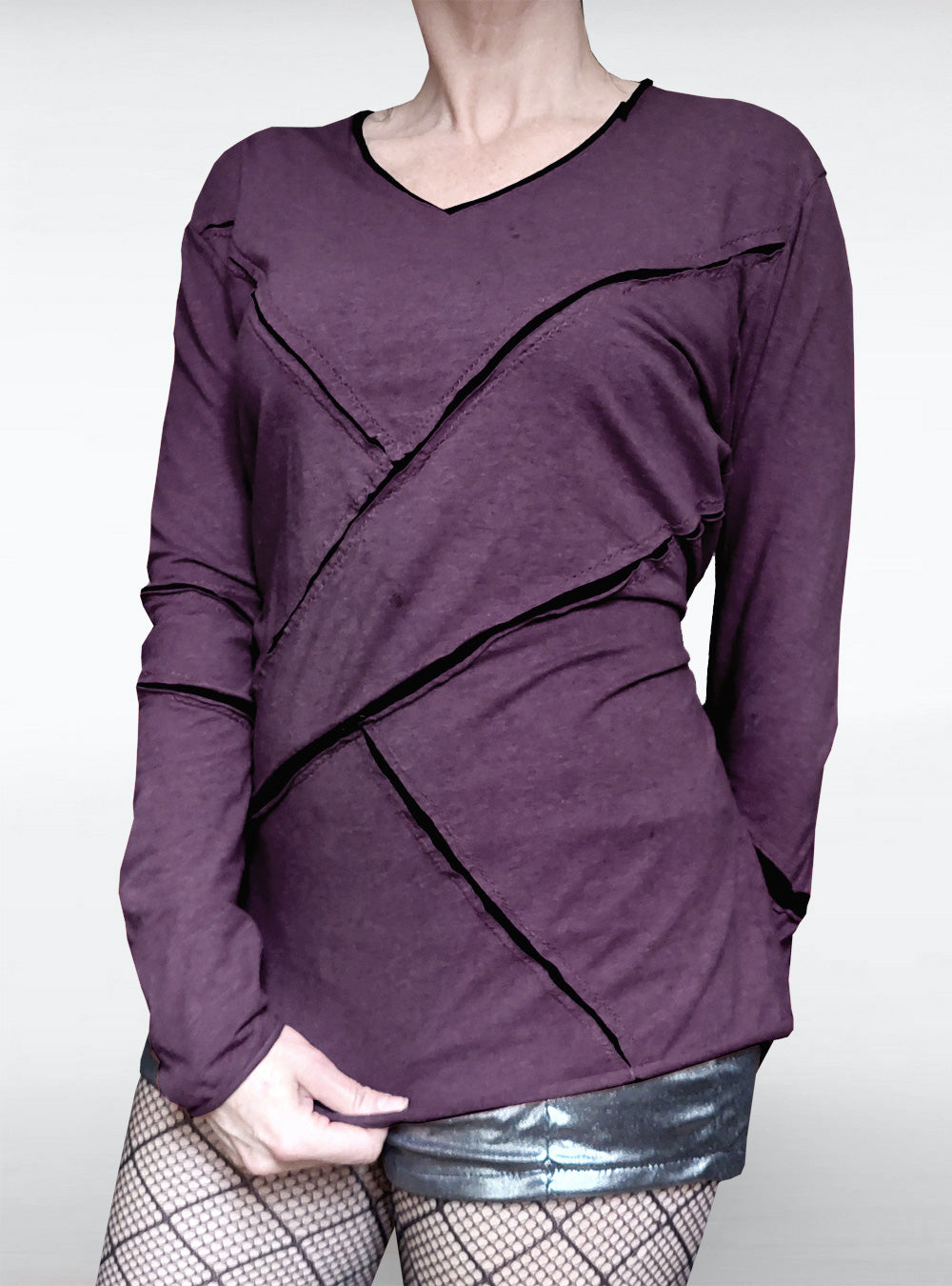 slotted-longsleeve-heather-purple-women | HybridPunkBerlin