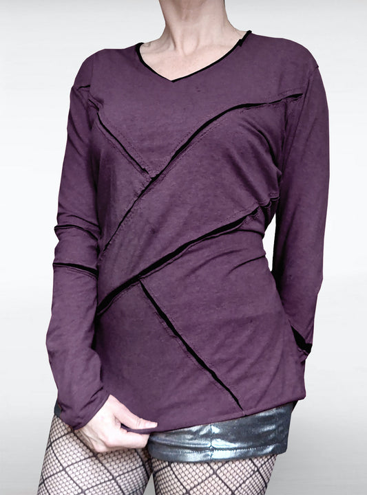 slotted-longsleeve-heather-purple-women | HybridPunkBerlin