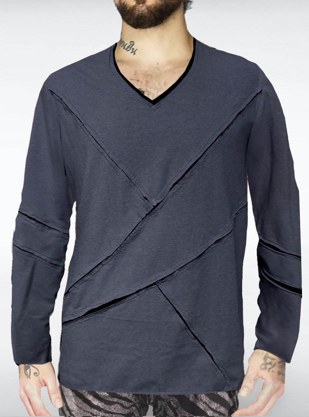 slotted-longsleeve-men-anthracite-black | HybridPunkBerlin