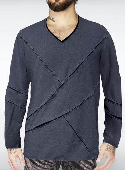 slotted-longsleeve-men-anthracite-black | HybridPunkBerlin