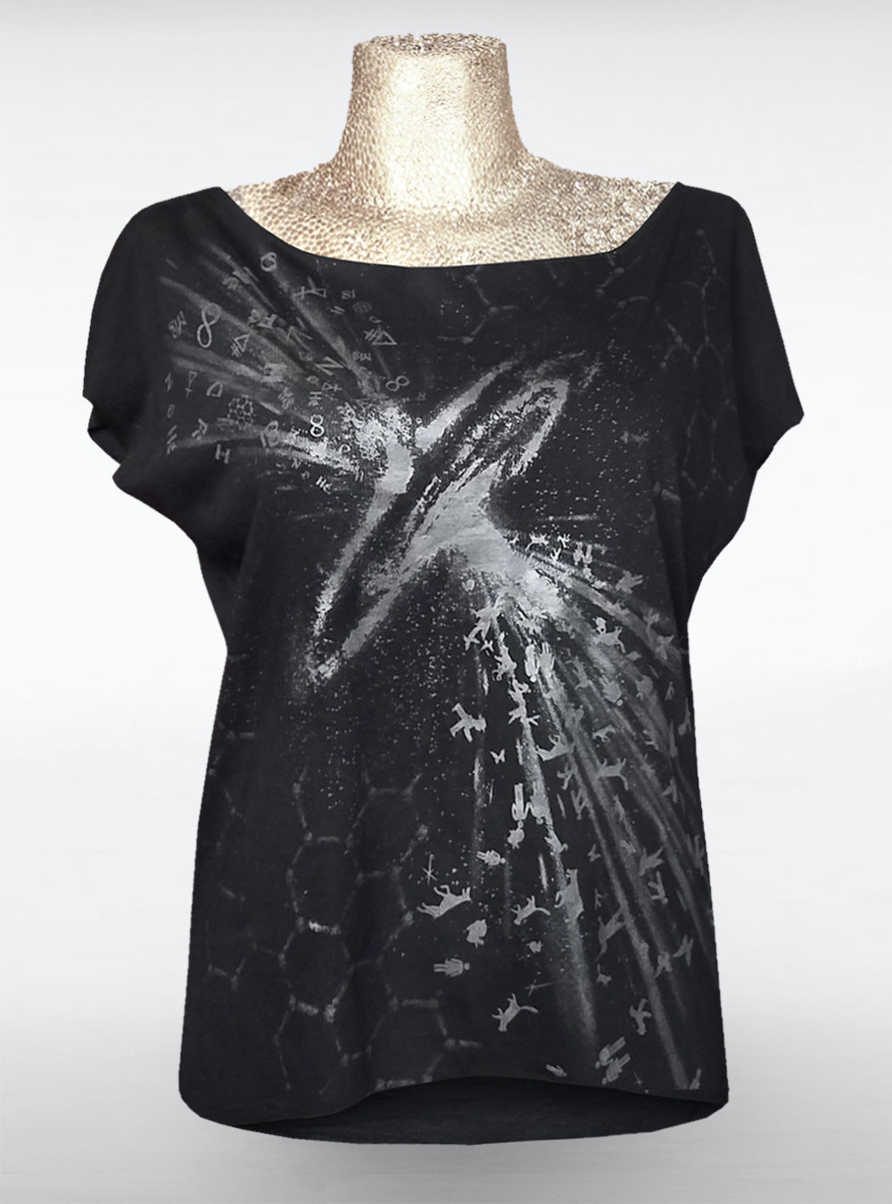 stardust-shirt-wide-black-women-silver | HybridPunkBerlin