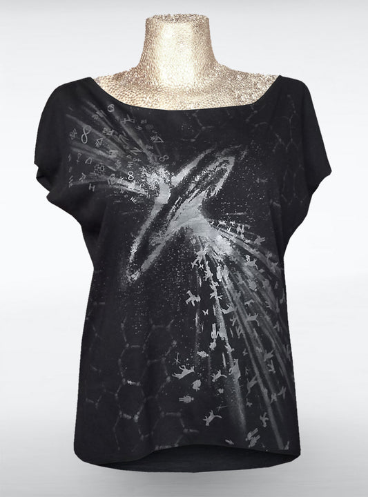 stardust-shirt-wide-black-women-silver | HybridPunkBerlin