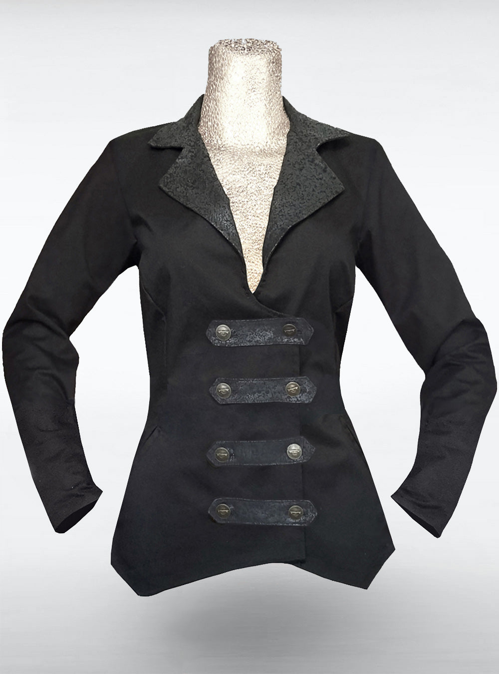 steam-jacket-women-black-peplum-steampunk | HybridPunkBerlin