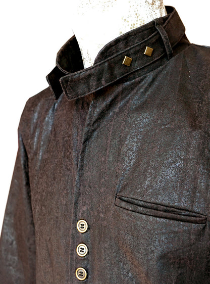 steampunk-jacket-men-mud-brown-turtle-neck-close | HybridPunkBerlin