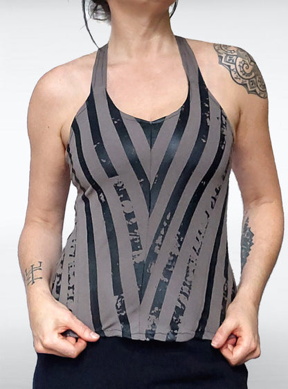 steampunk-top-stripes-black-taupe-gitano | HybridPunkBerlin