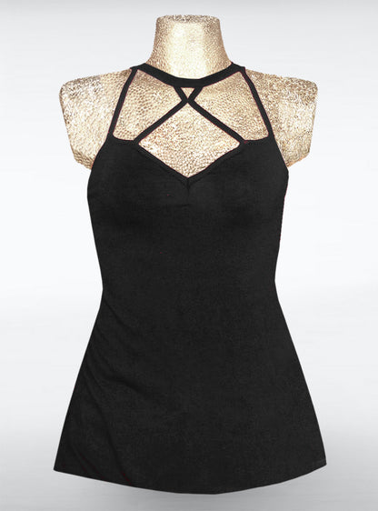 strap-top-black-women-gothic-basic | HybridPunkBerlin