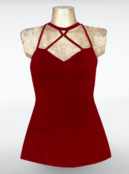 strap-top-bordeaux-red-girls | HybridPunkBerlin