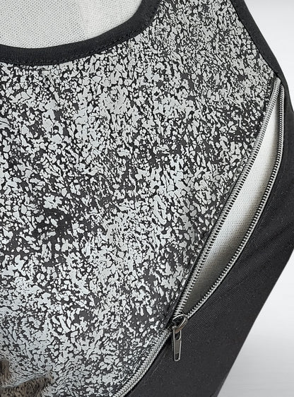 takayo-tank-women-silver-top-cleather-zip-detail | HybridPunkBerlin
