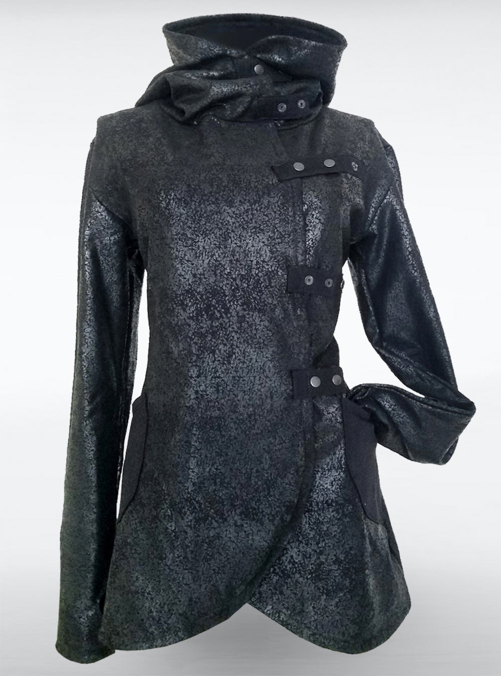 tribu-cleather-hooded-jacket-women-gothic | HybridPunkBerlin