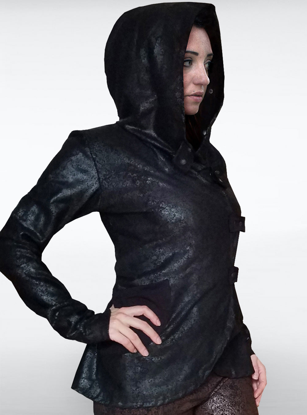 tribu-cleather-jacket-black-women-cyberpunk | HybridPunkBerlin