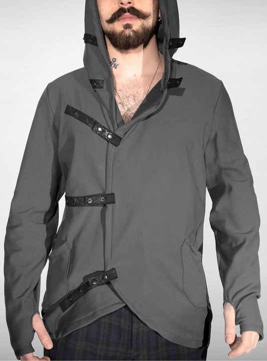 tribu-hoodie-jacket-dark-grey-cyberpunk-men | HybridPunkBerlin