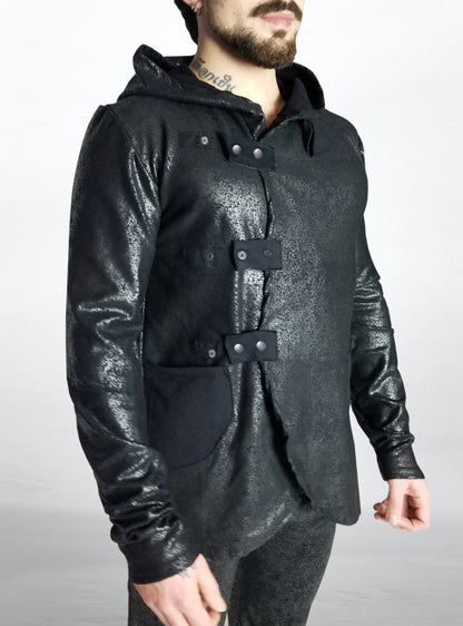 tribu-nocture-hooded-jacket-men-vegan-leather-cyberpunk | HybridPunkBerlin