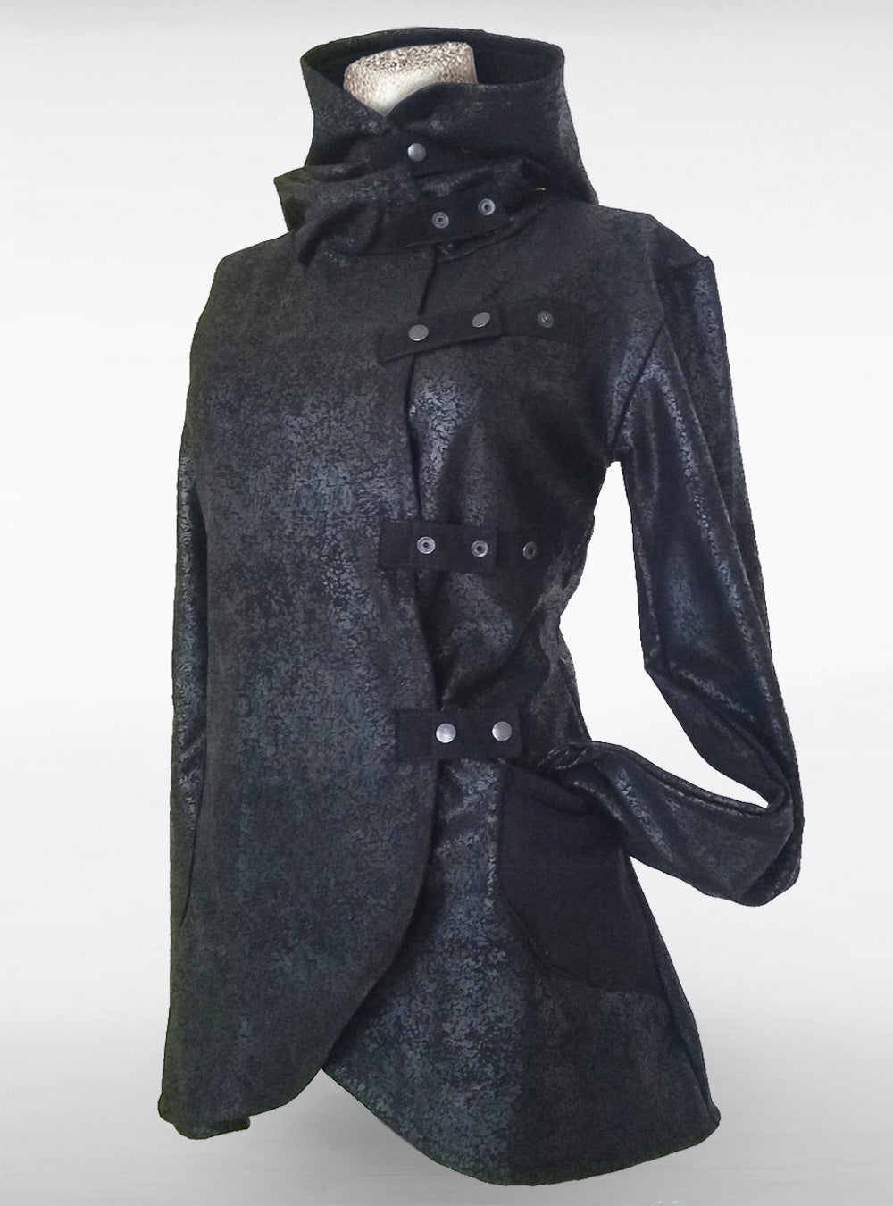 tribu-nocture-hooded-jacket-vegan-leather-look | HybridPunkBerlin