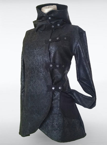 tribu-nocture-hooded-jacket-vegan-leather-look | HybridPunkBerlin
