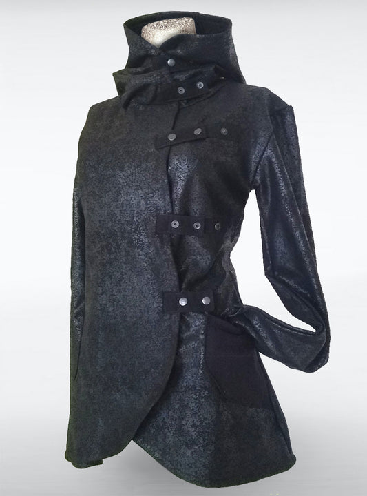 tribu-nocture-hooded-jacket-vegan-leather-look | HybridPunkBerlin