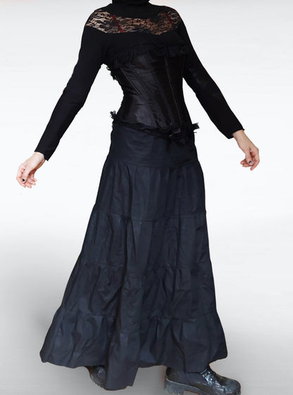 volant-skirt-gothic-long-wide-ruffles | HybridPunkBerlin