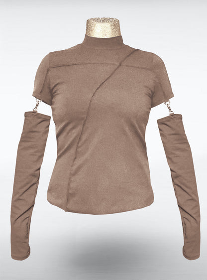 womens-sand-beige-longsleeve-shirt | HybridPunkBerlin