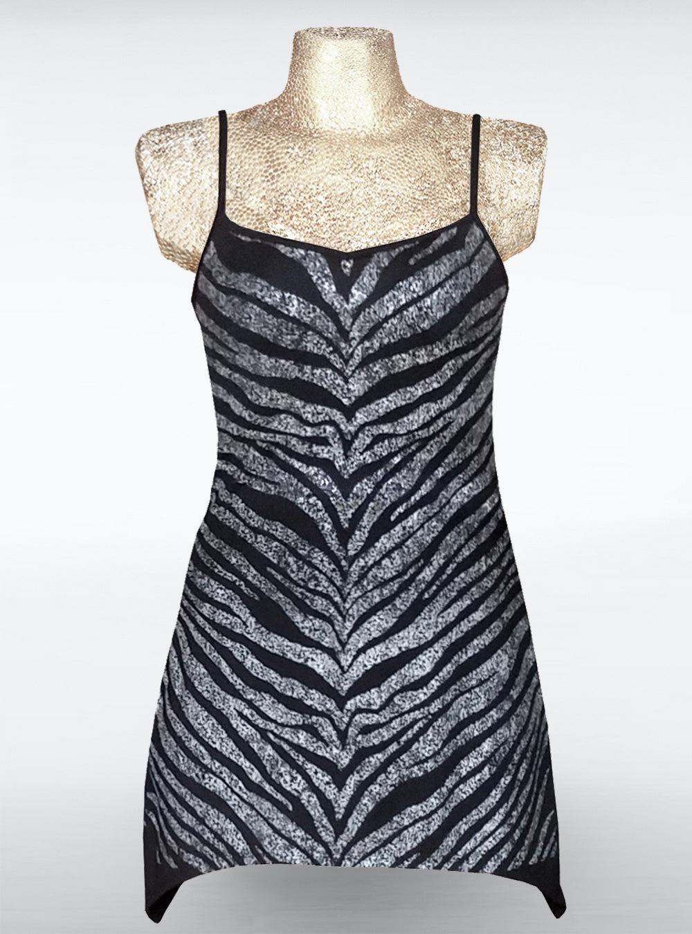 zebra-dress-silver-black-stripes-glam | HybridPunkBerlin