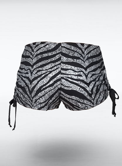 zebra-shorts-silver-black-stripes-stage-outfit | HybridPunkBerlin