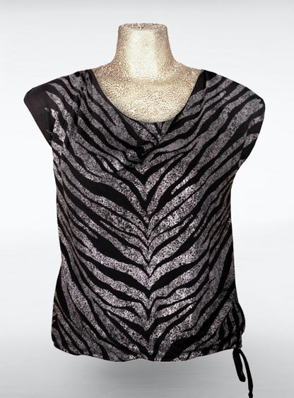 zebra-stripes-shirt-women-silver-black | HybridPunkBerlin